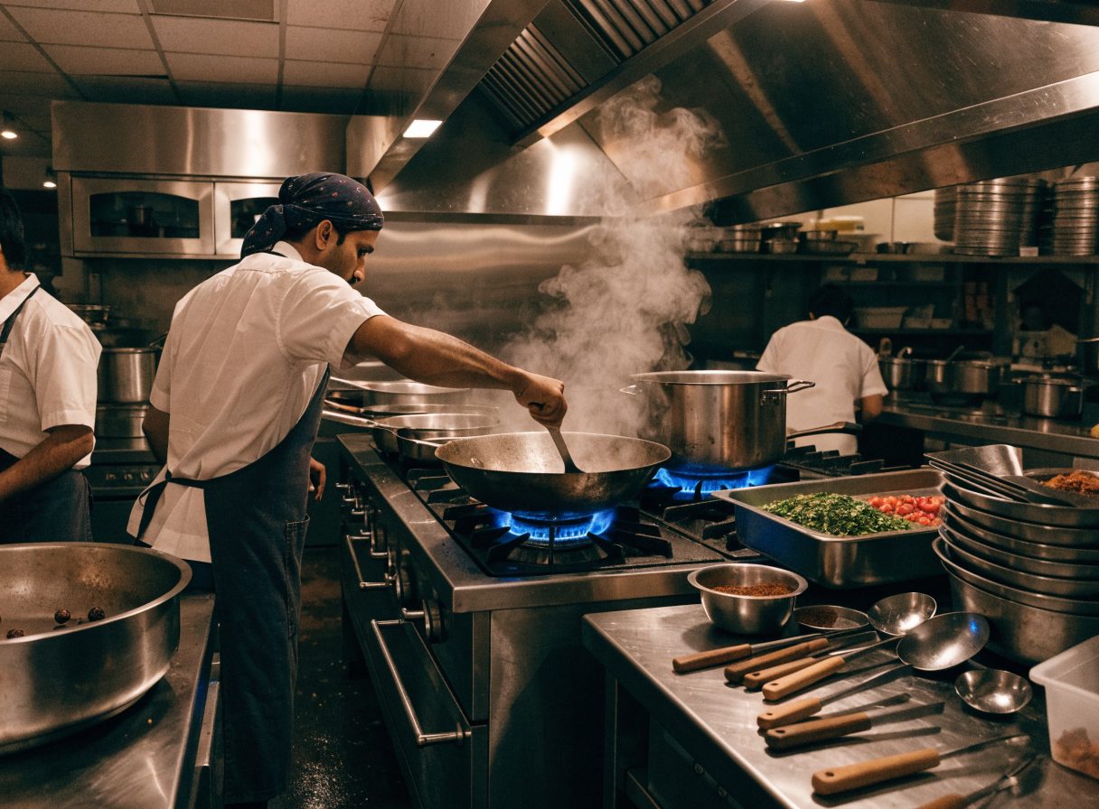Restaurant kitchen using LPG